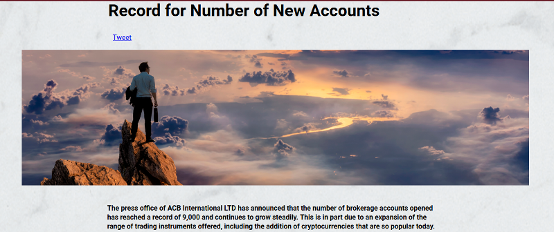 Record for Number of New Accounts investment supermarket Asset capital business (ACB)